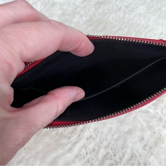Saint Laurent Red Crinkled Leather Niki Bill Pouch Wallet - Picture 8 of 10